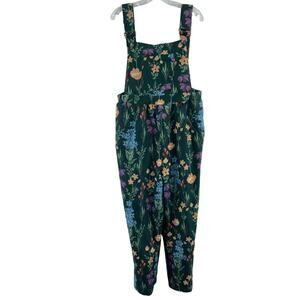 BLOOMCHIC Green Floral Print Polyester Overalls Jumpsuit Womens Plus Size 14 NWT